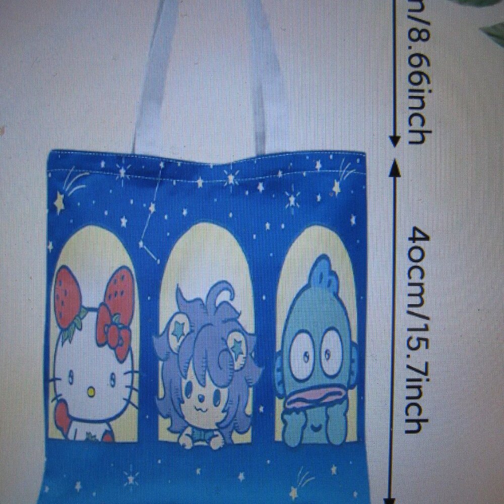 Sanrio Leosuke, Ichigoman, Hangyodon Starry Sight Seeing Tote Bag